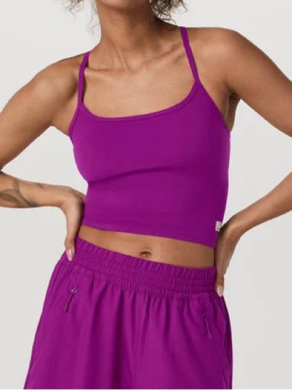 Vuori Magenta Cropped all the feels support Tank